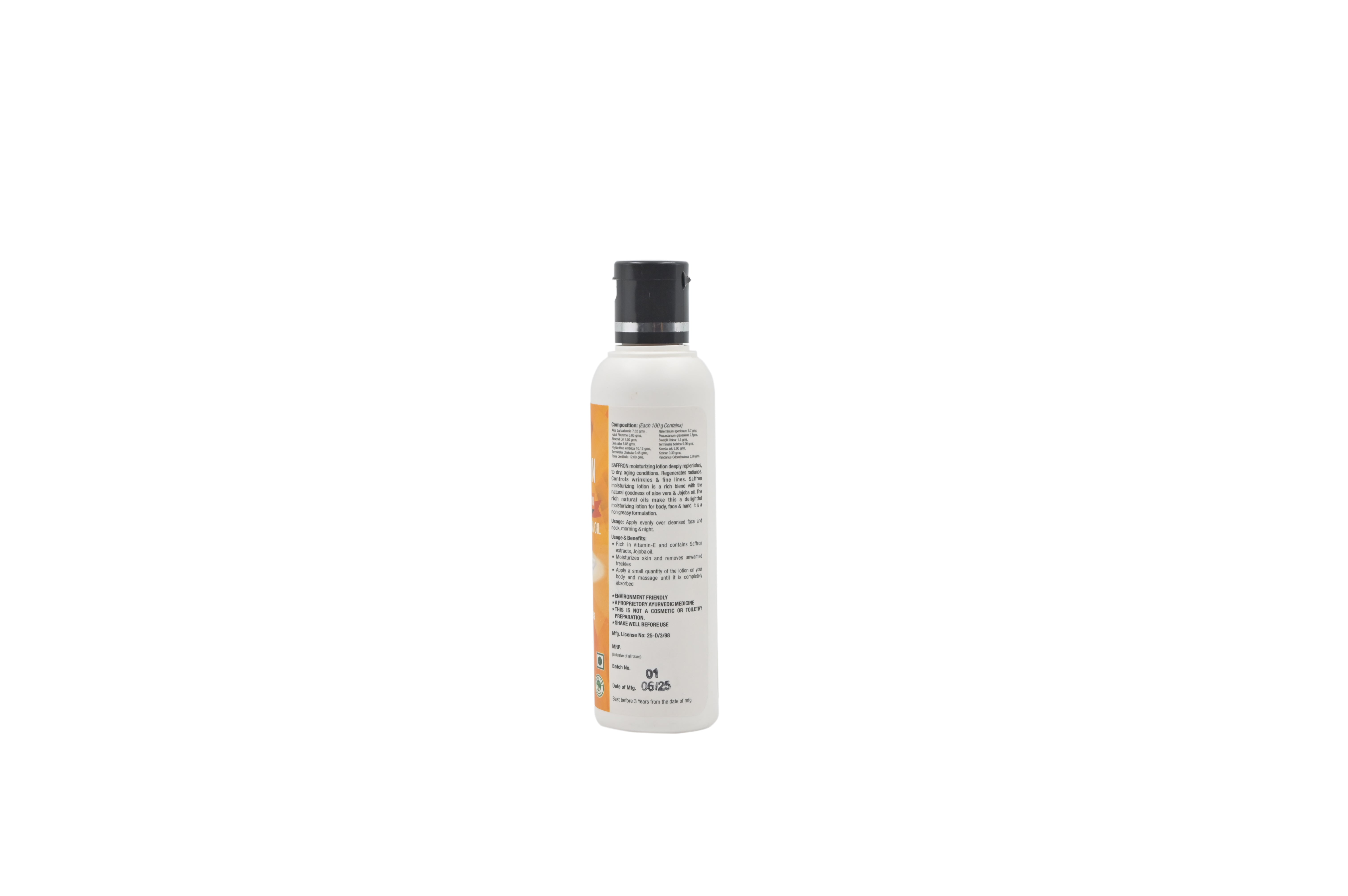 Saffron Moisturising Lotion with Jojoba Oil